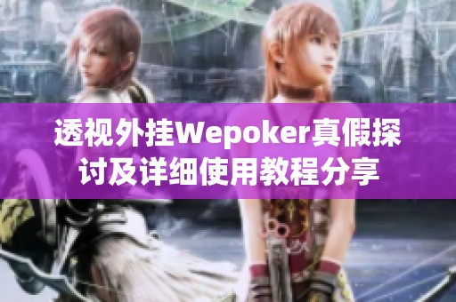 wepokerplus透视挂教程（wepoker透视挂试用）